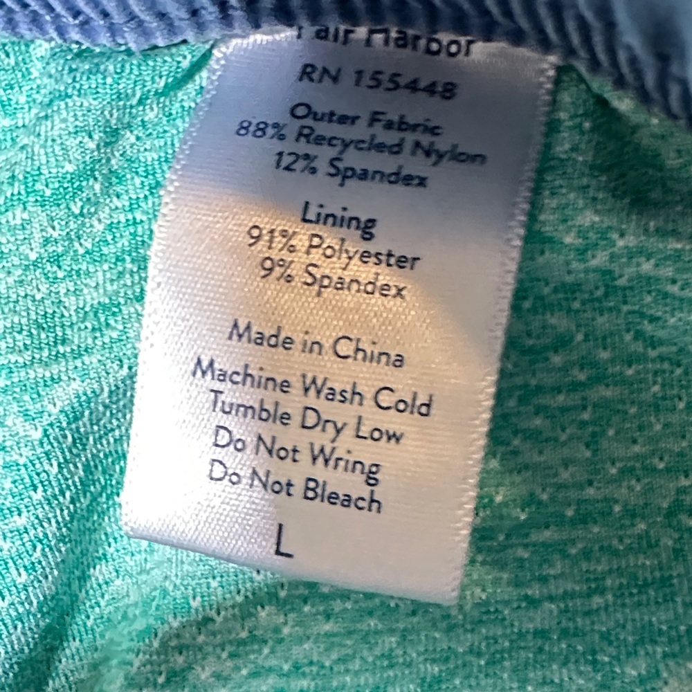 Fair Harbor Men’s Blue Shorts Green Lining Large - Picture 4 of 9
